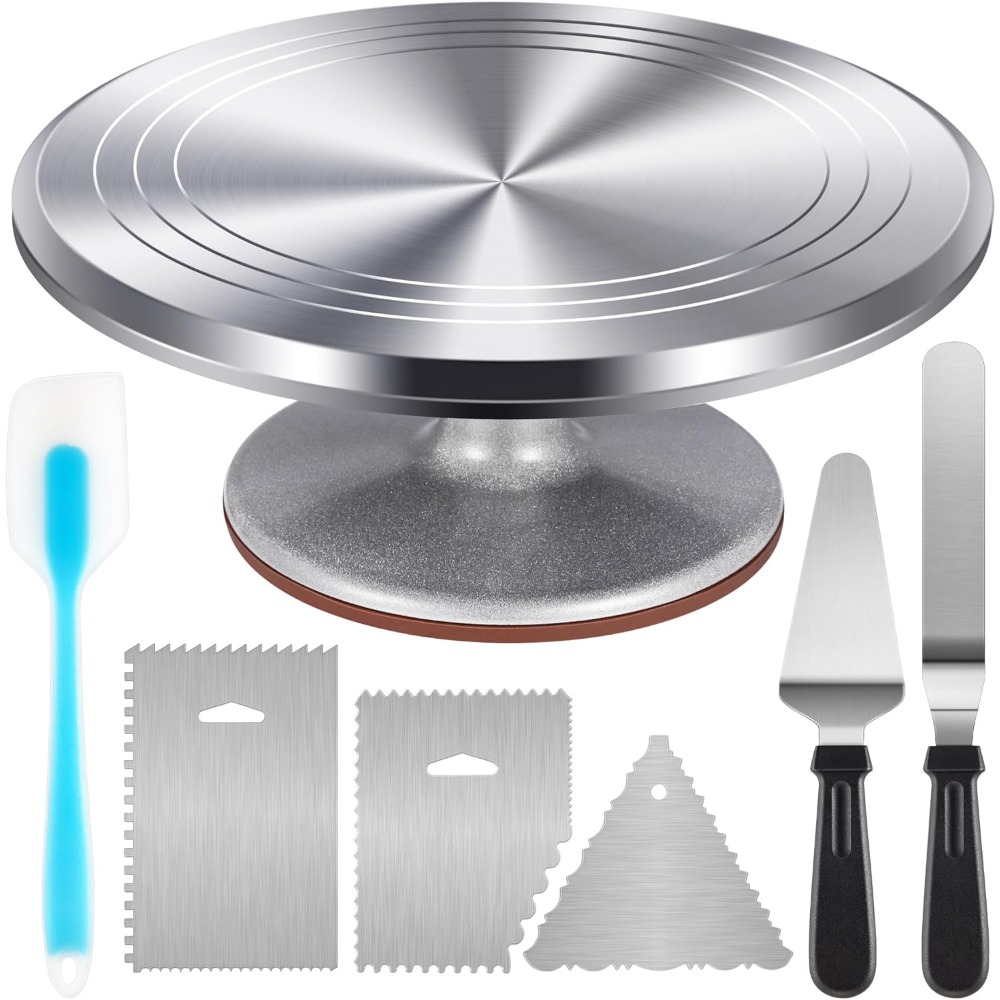 Turning Gouge Set - Aluminium Cake Turntable Set with Revolving