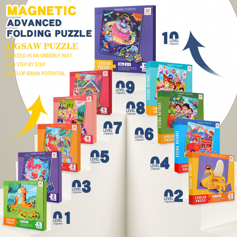 Woodworking Game - Kids Magnetic Wooden Puzzle Cartoon Pattern