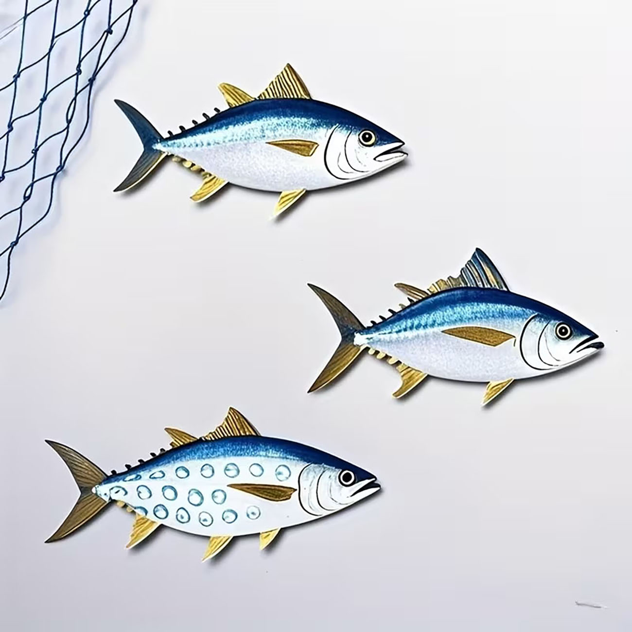 Woodworking Room - 3 Pcs Wooden Tuna Fish Wall