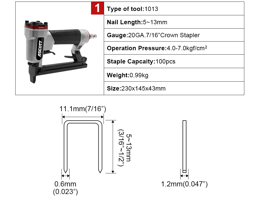 20GA 5-13mm 100pcs 1013j Indus - Woodworking Industry ulasan dan harga