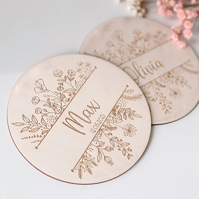Personalized Floral Engraved N - Woodworking Room ulasan dan harga