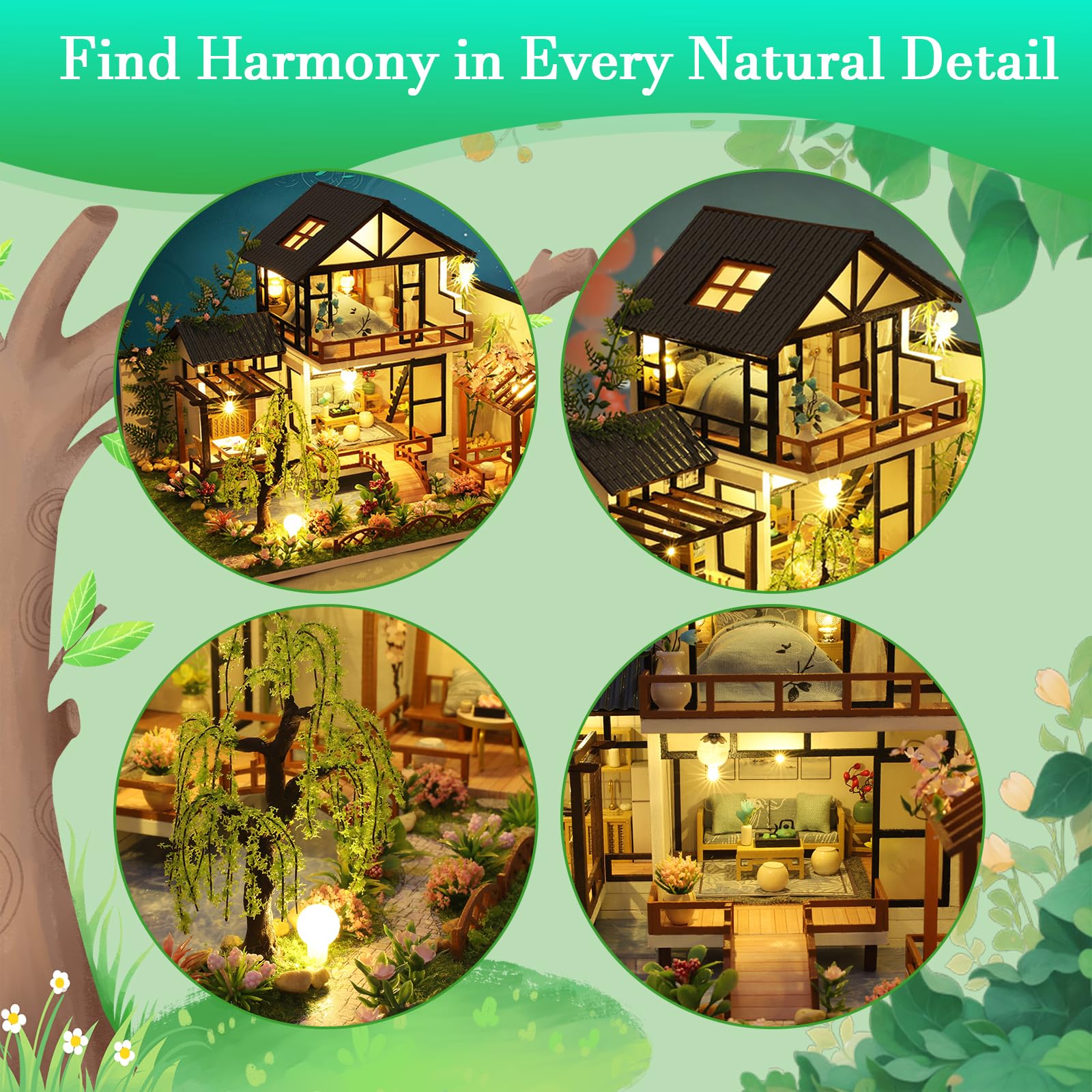 DIY Creative Cottage Bamboo Cr - Woodworking Game ulasan dan harga