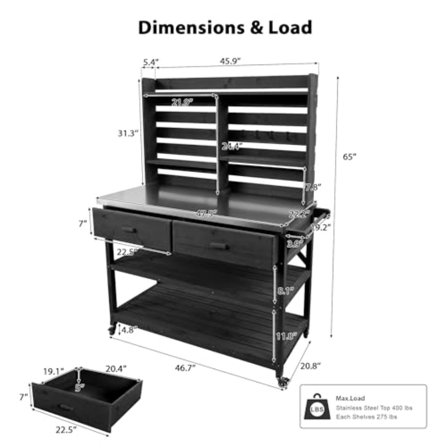 Outdoor Potting Bench with Sto - Woodworking Work Table ulasan dan harga
