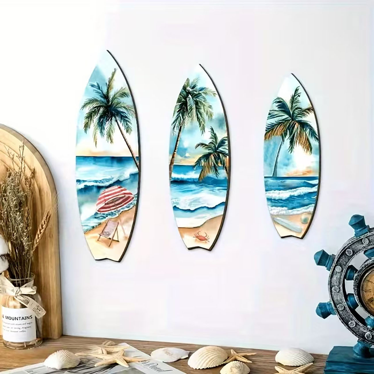 3pcs Ocean View Surfboard Wood - Woodworking Room ulasan dan harga