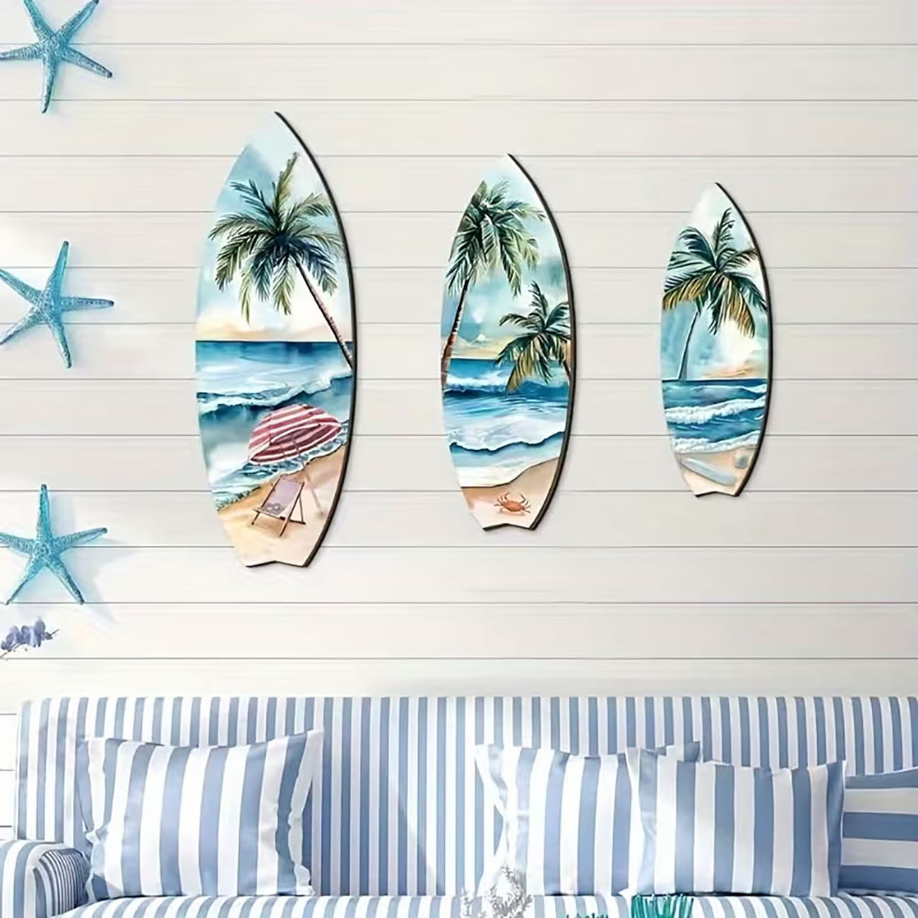 3pcs Ocean View Surfboard Wood - Woodworking Room ulasan dan harga