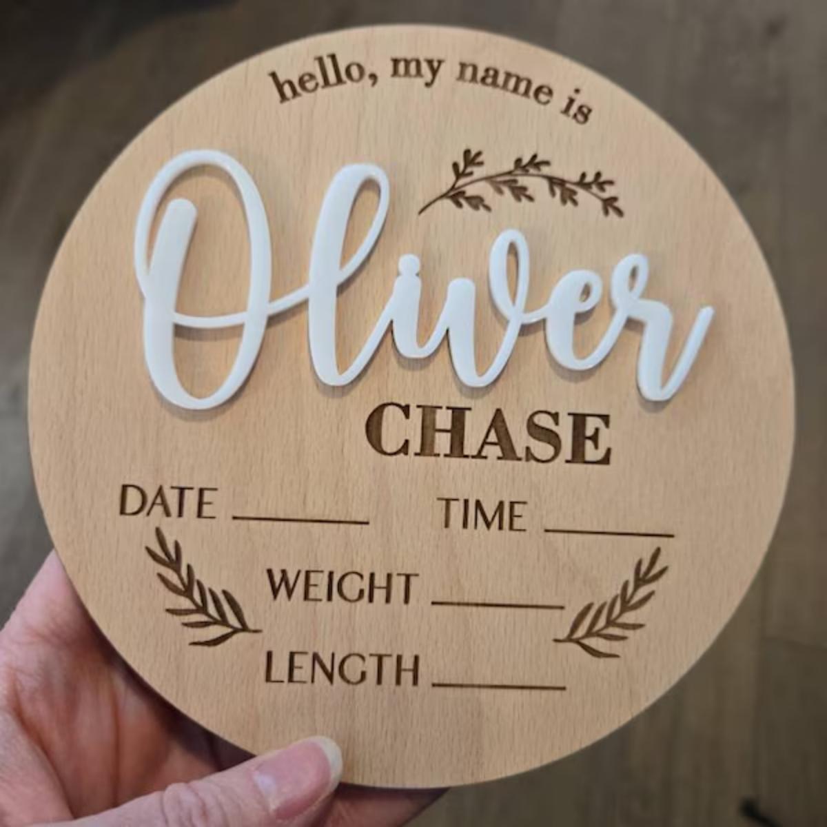 1Pc Custom Baby Announcement S - Woodworking Room ulasan dan harga