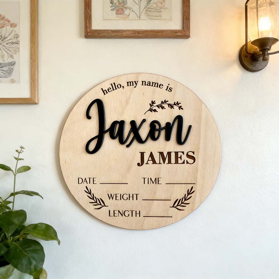 1Pc Custom Baby Announcement S - Woodworking Room ulasan dan harga