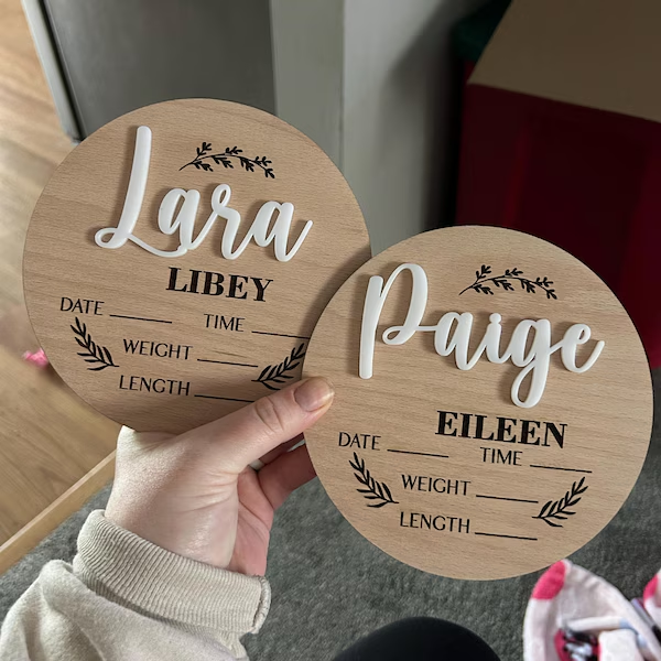 1Pc Custom Baby Announcement S - Woodworking Room ulasan dan harga