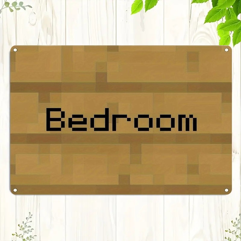 Vintage Pixel Art Bedroom Sign - Woodworking Room ulasan dan harga