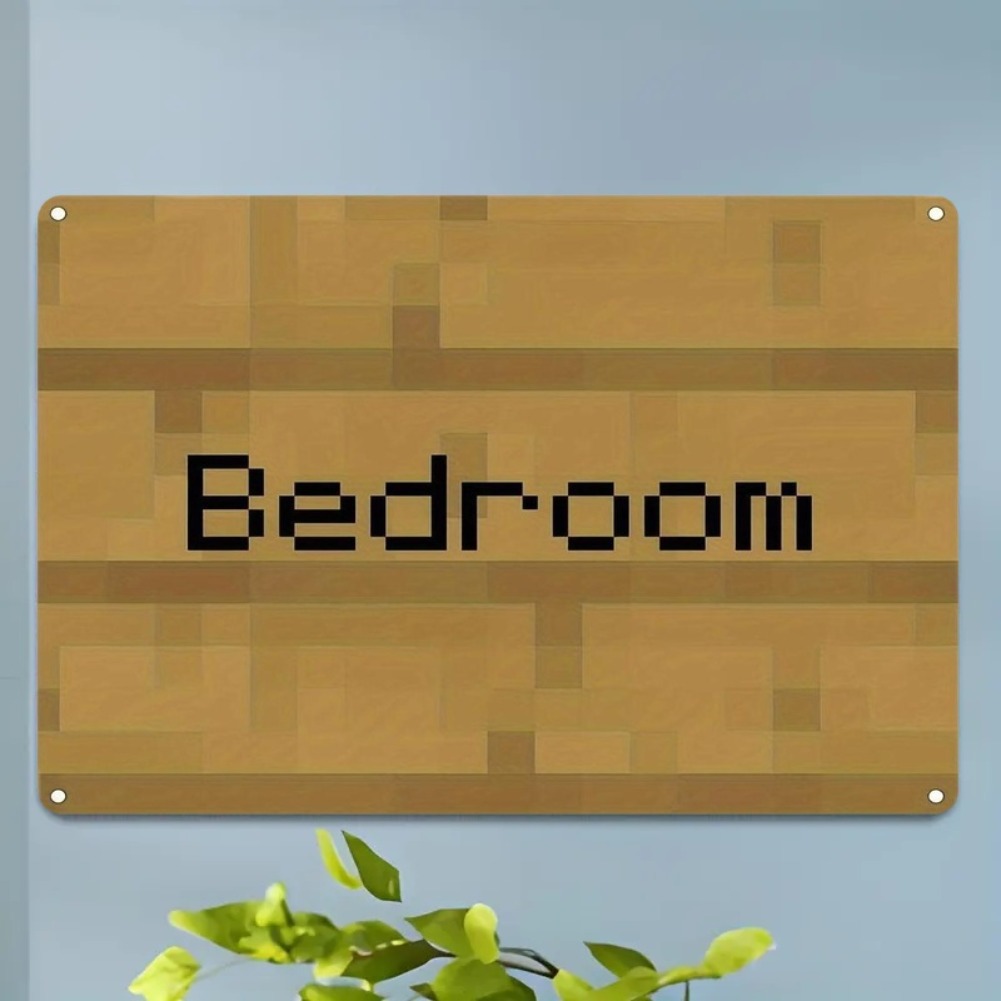 Vintage Pixel Art Bedroom Sign - Woodworking Room ulasan dan harga