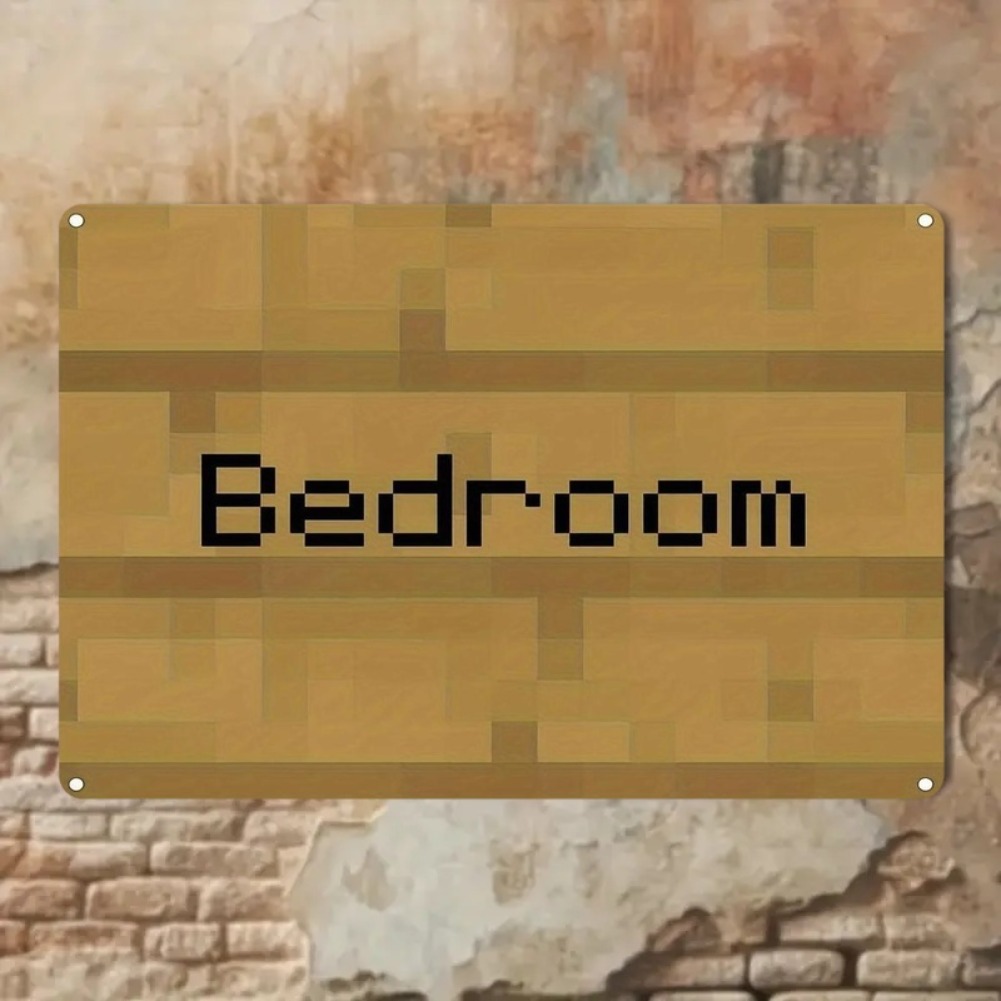 Vintage Pixel Art Bedroom Sign - Woodworking Room ulasan dan harga