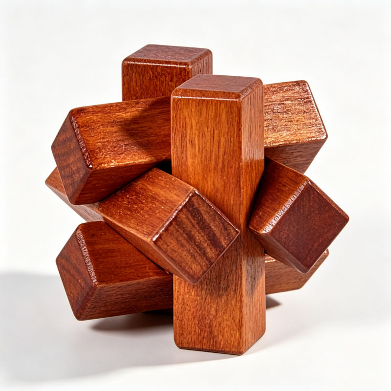 Wooden Knot Puzzle IQ Logic Tr - Woodworking Game ulasan dan harga