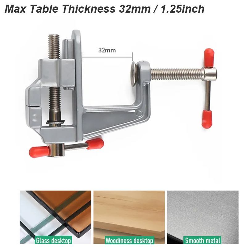 35MM Aluminium Alloy Table Ben - Woodworking Bench Vise ulasan dan harga