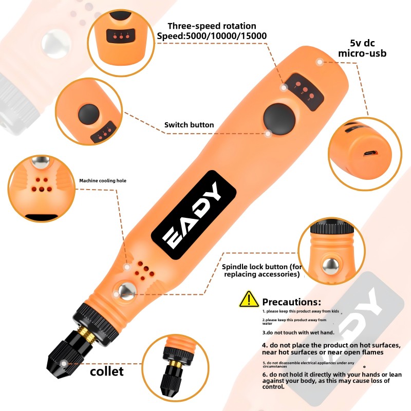USB Cordless Rotary Tool Kit – - Woodworking Essentials ulasan dan harga