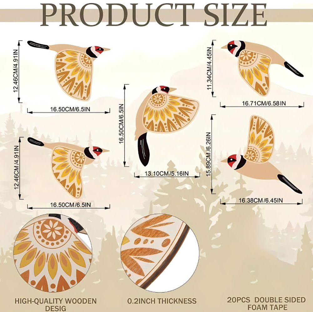 5 Bird Folk Art Wall Hangings, - Woodworking Room ulasan dan harga