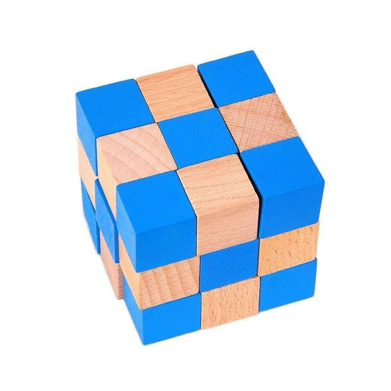 Square Snake Cube Wooden Brain - Woodworking Game ulasan dan harga