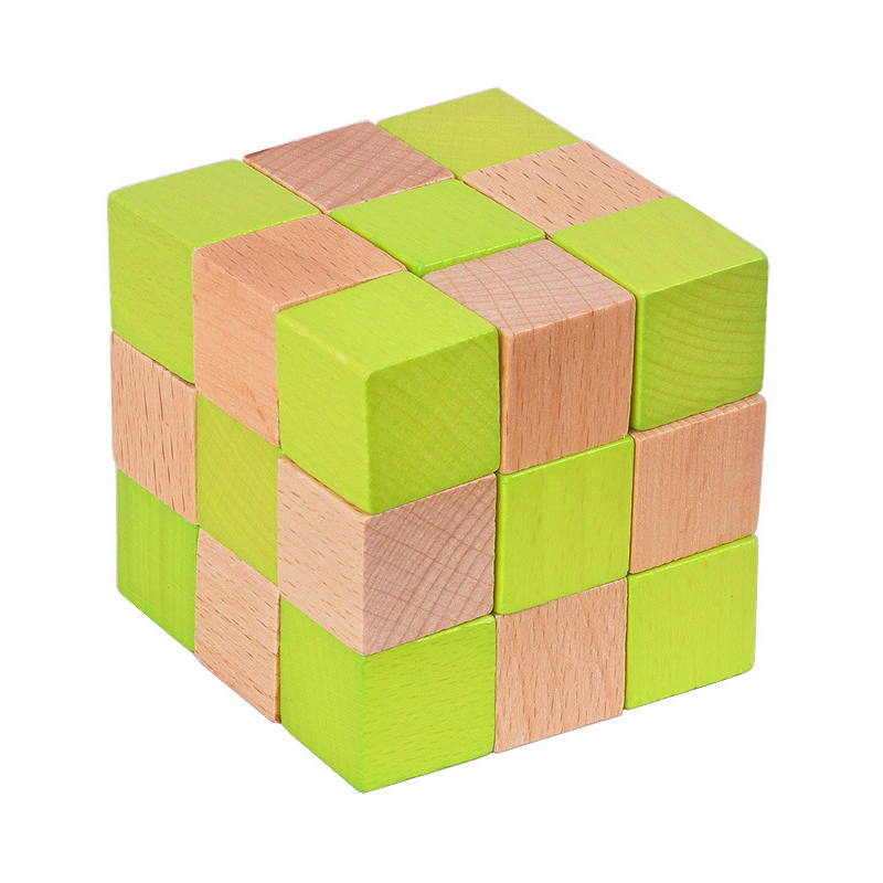 Wooden Snake Cube Puzzle IQ Lo - Woodworking Game ulasan dan harga