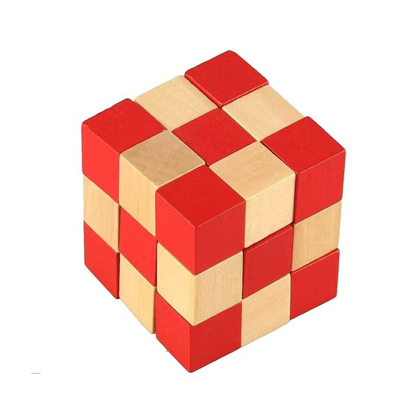 Wooden Snake Cube Puzzle IQ Lo - Woodworking Game ulasan dan harga