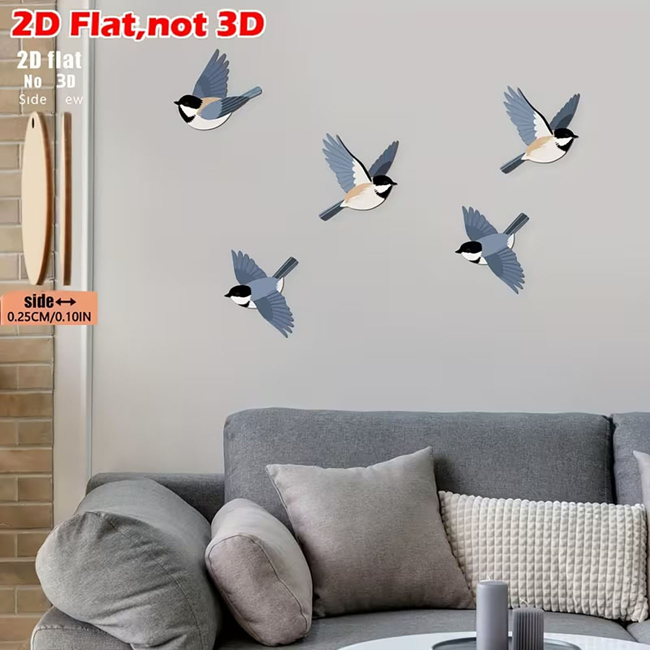 2D Flat Swallow Wooden Wall De - Woodworking Room ulasan dan harga