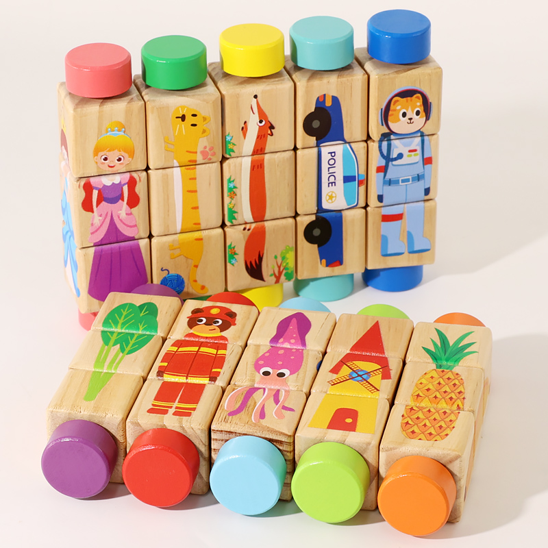 1pcs Baby Wooden Rotating Anim - Woodworking Game ulasan dan harga