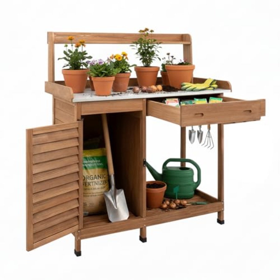 Potting Bench Table Work Bench - Woodworking Work Table ulasan dan harga