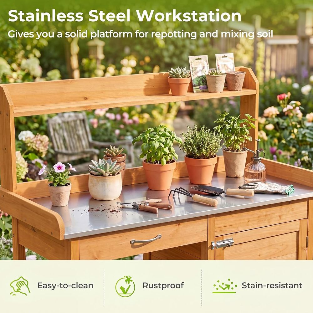 Outdoor Potting Bench Table Wo - Woodworking Work Table ulasan dan harga