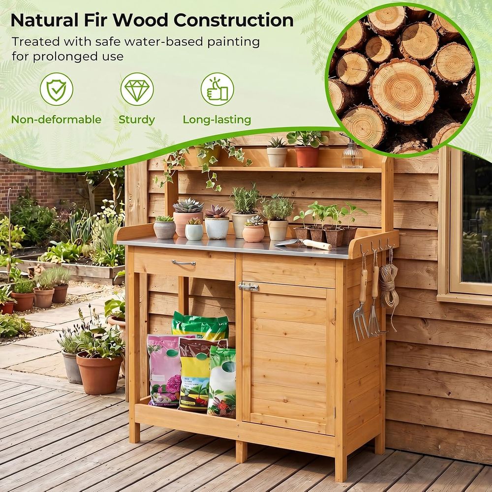 Outdoor Potting Bench Table Wo - Woodworking Work Table ulasan dan harga