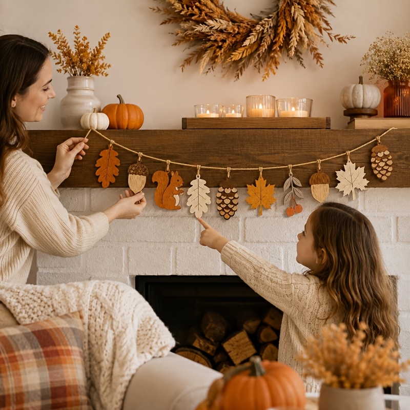Autumn Wooden Garland Squirrel - Woodworking Room ulasan dan harga