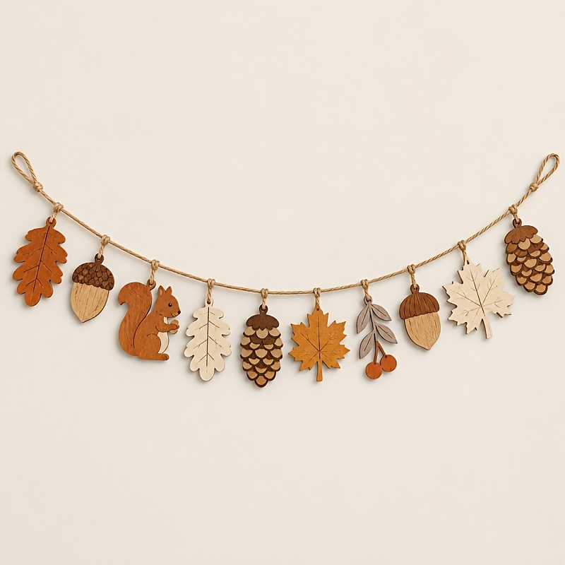 Autumn Wooden Garland Squirrel - Woodworking Room ulasan dan harga