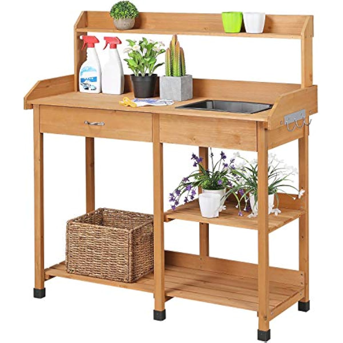 Outdoor Potting Bench with Rem - Woodworking Work Table ulasan dan harga