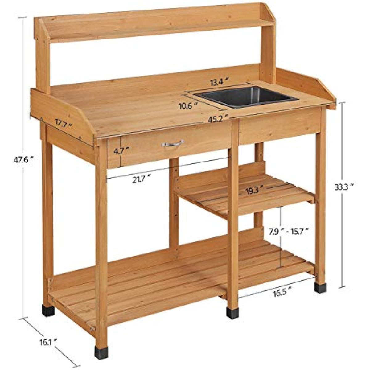 Outdoor Potting Bench with Rem - Woodworking Work Table ulasan dan harga