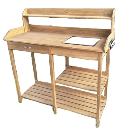 Wooden Potting Bench Table wit - Woodworking Work Table ulasan dan harga