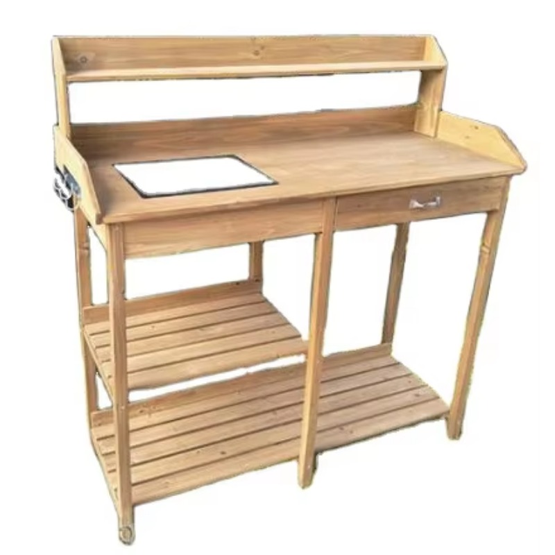 Wooden Potting Bench Table wit - Woodworking Work Table ulasan dan harga
